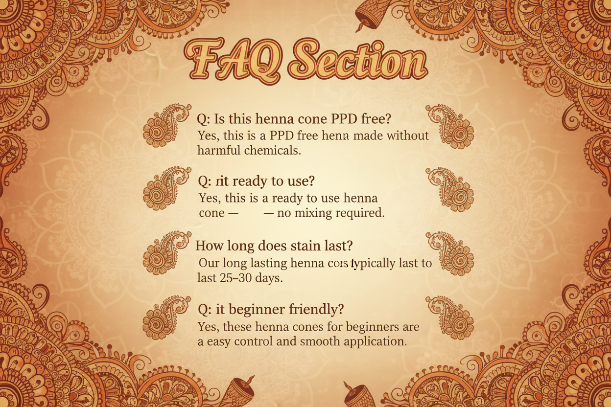 Henna cones for dark stain bridal body art Ramadan festival use