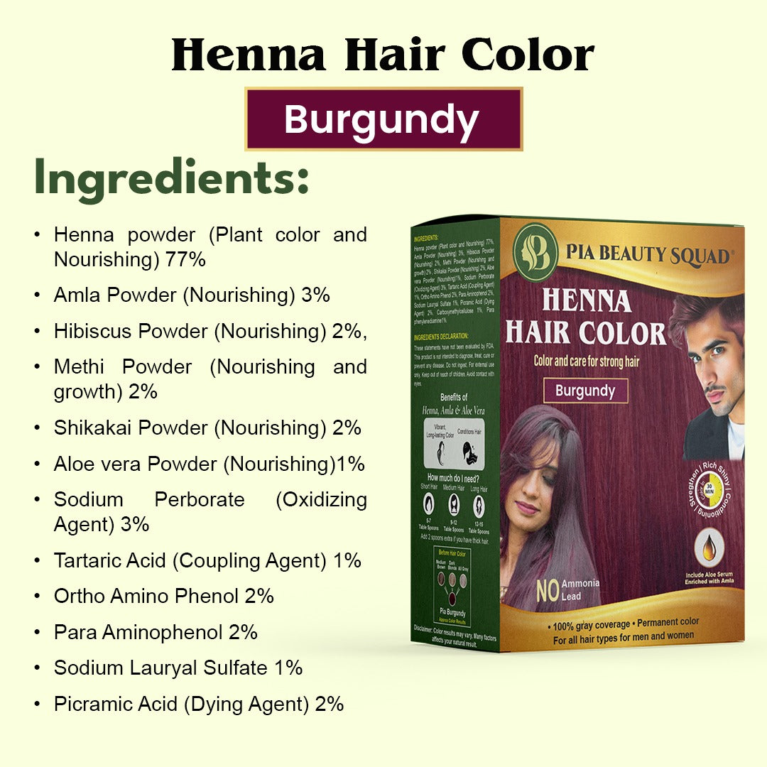 Henna Hair Color Pouches