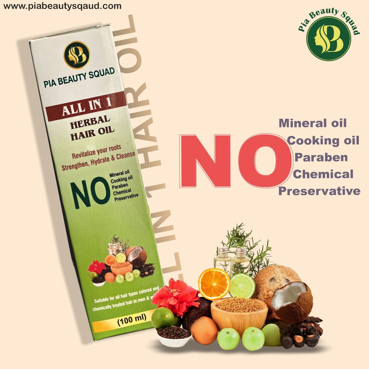Herbal hair oil with traditional Indian botanicals and plant oils