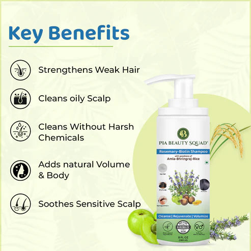 Rosemary Mint Hair Oil & Rosemary Biotin Shampoo Combo – Hair Growth & Scalp Strengthening Kit