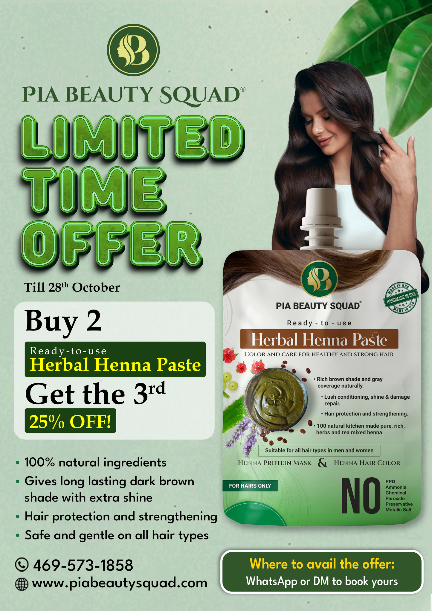 Henna paste ready to apply for hair