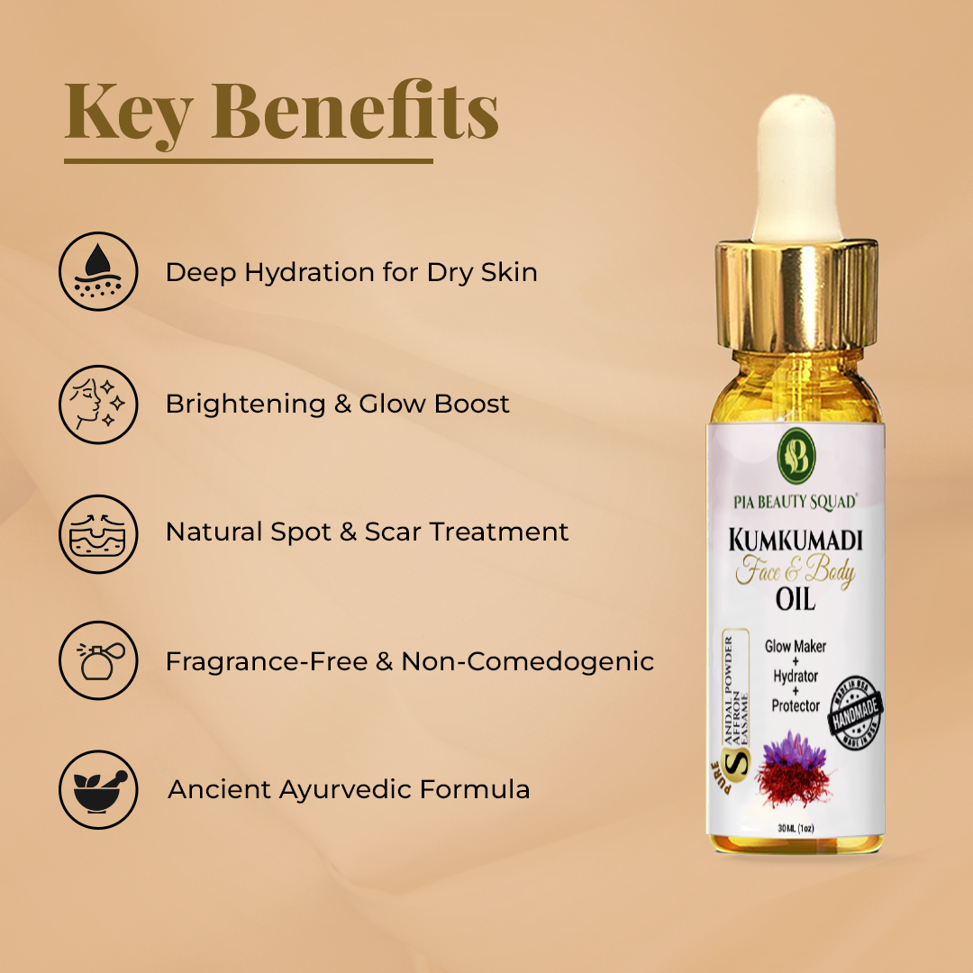 Ayurvedic facial oil for dark spot on face treatment and dry flaky skin around mouth improvement”