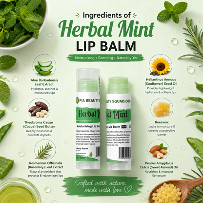 Moisturizing Lip Balm – Natural Hydration | Cherry & Herbal Mint