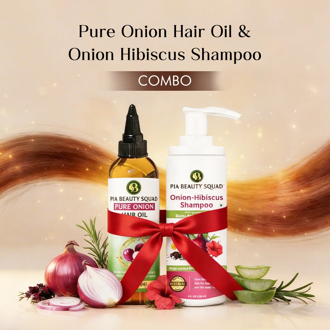 Pure Onion Hair Oil & Onion Hibiscus Shampoo Combo