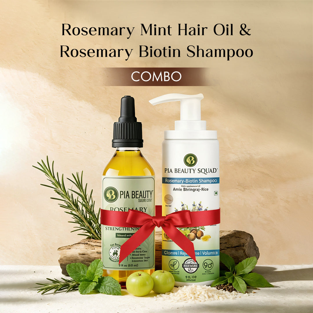 Rosemary Mint Hair Oil & Rosemary Biotin Shampoo Combo – Hair Growth & Scalp Strengthening Kit