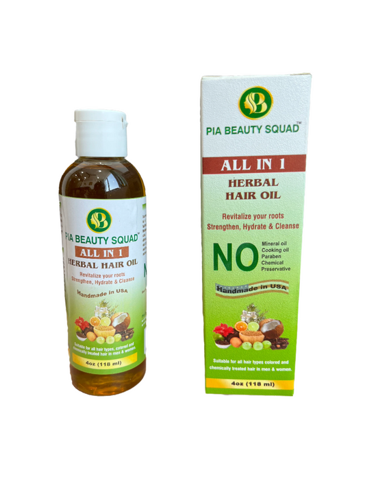 Handmade 23-herb herbal hair oil from Pia Beauty
