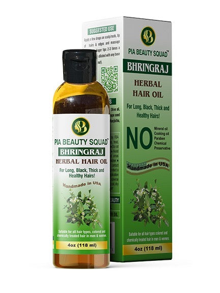 bhringraj-hair-oil-herbal-hair-shine longer and thicker hair 