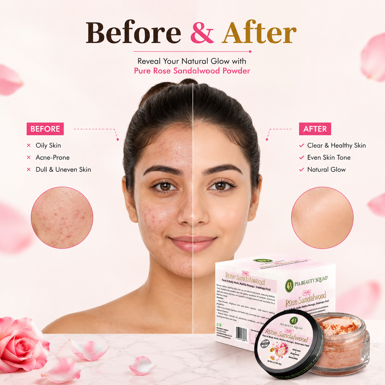 Pure Rose Sandalwood Powder