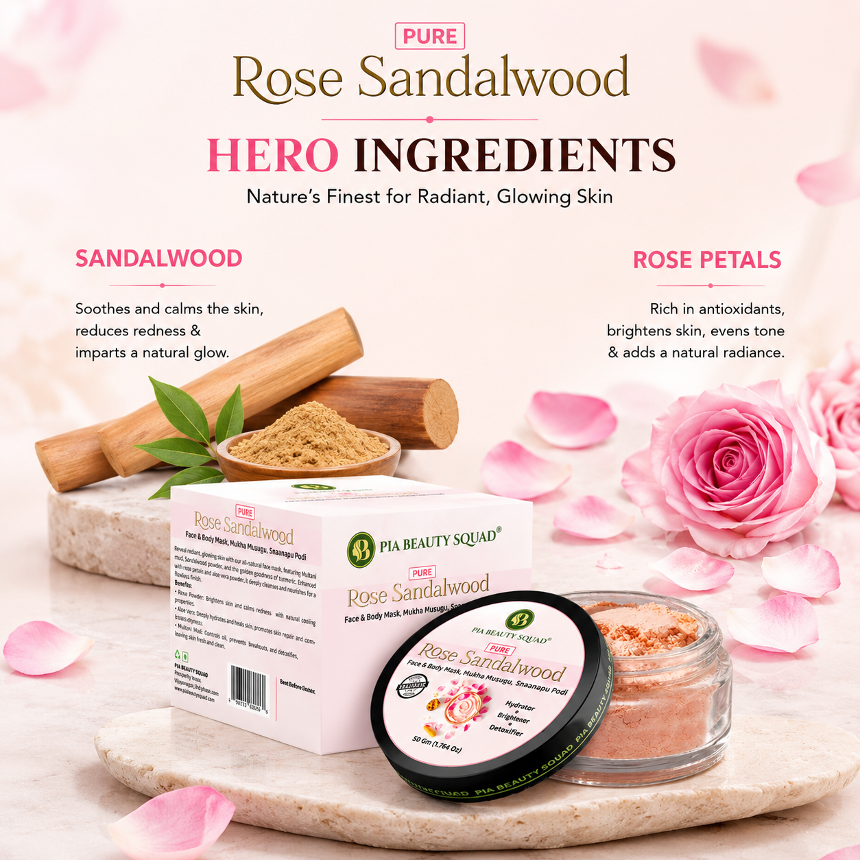 Pure Rose Sandalwood Powder