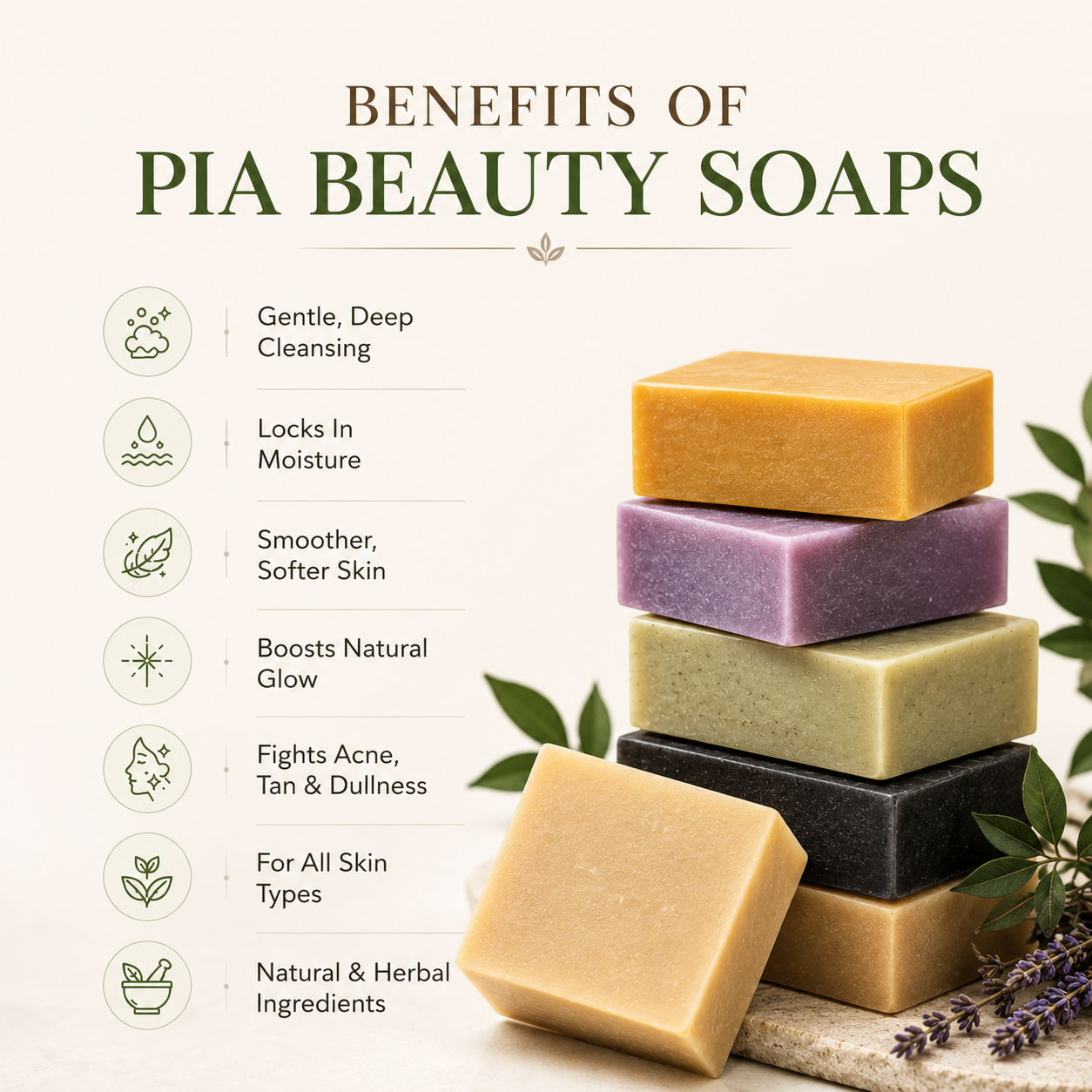 PIA Beauty Squad Herbal Bath Soap for Glowing Skin
