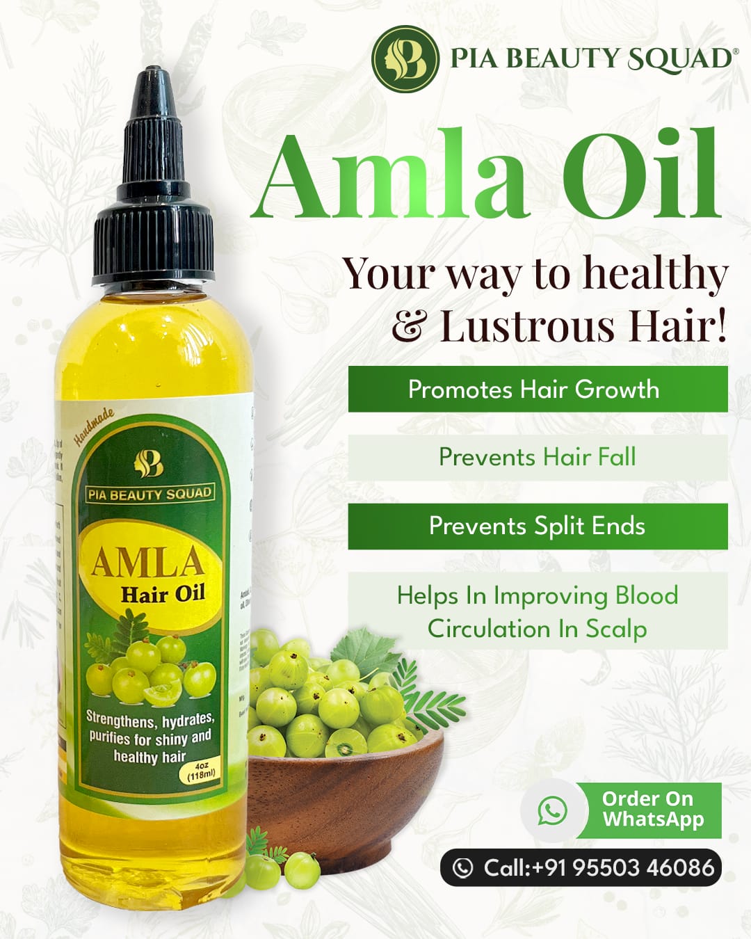 Amla hair oil – herbal scalp and hair strengthening oil, handmade and chemical-free