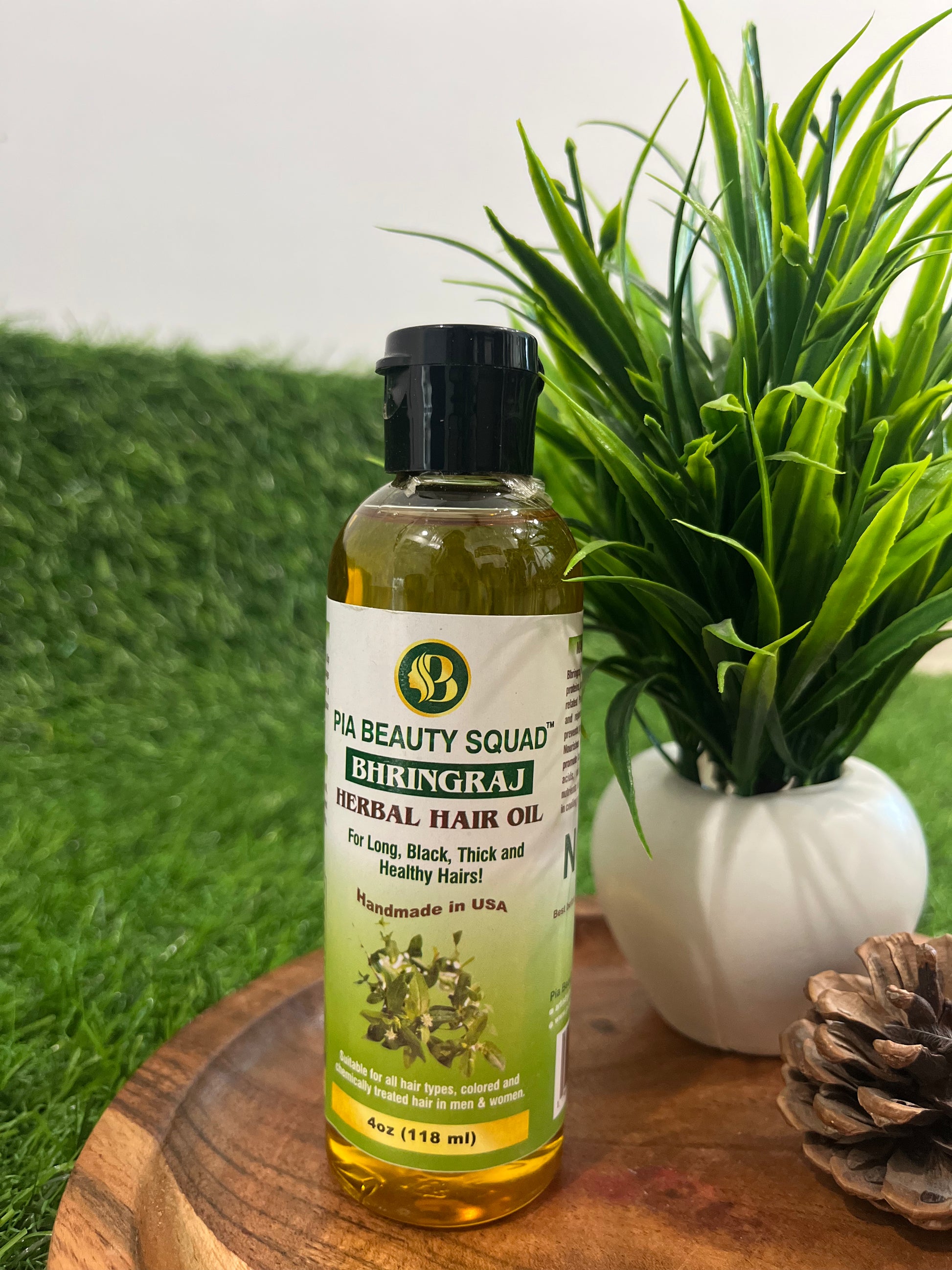 Pia Beauty Pure Bhringraj hair oil handmade for shiny & longer hair 