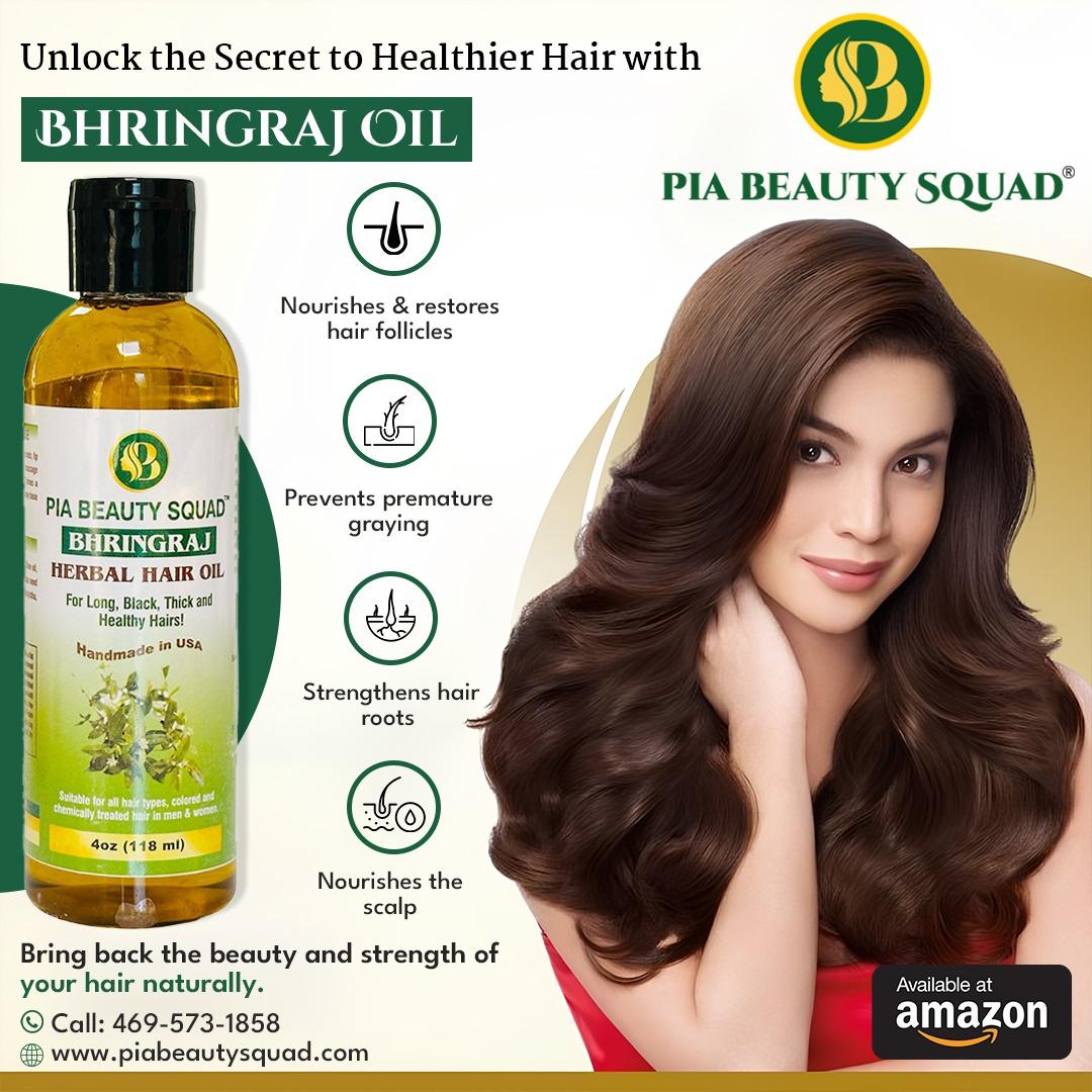 bhringraj-hair-oil-herbal-hair-shine longer and thicker hair 