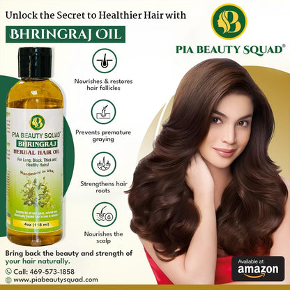 bhringraj-hair-oil-herbal-hair-shine longer and thicker hair 