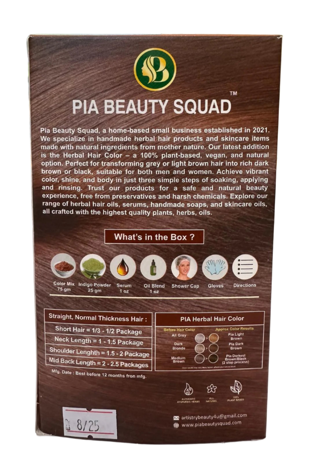Herbal hair color – natural plant-based hair dye for grey coverage, chemical-free and nourishing
