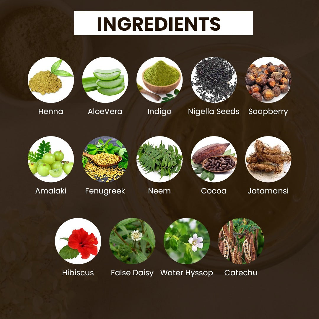 Herbal hair color – natural plant-based hair dye for grey coverage, chemical-free and nourishing