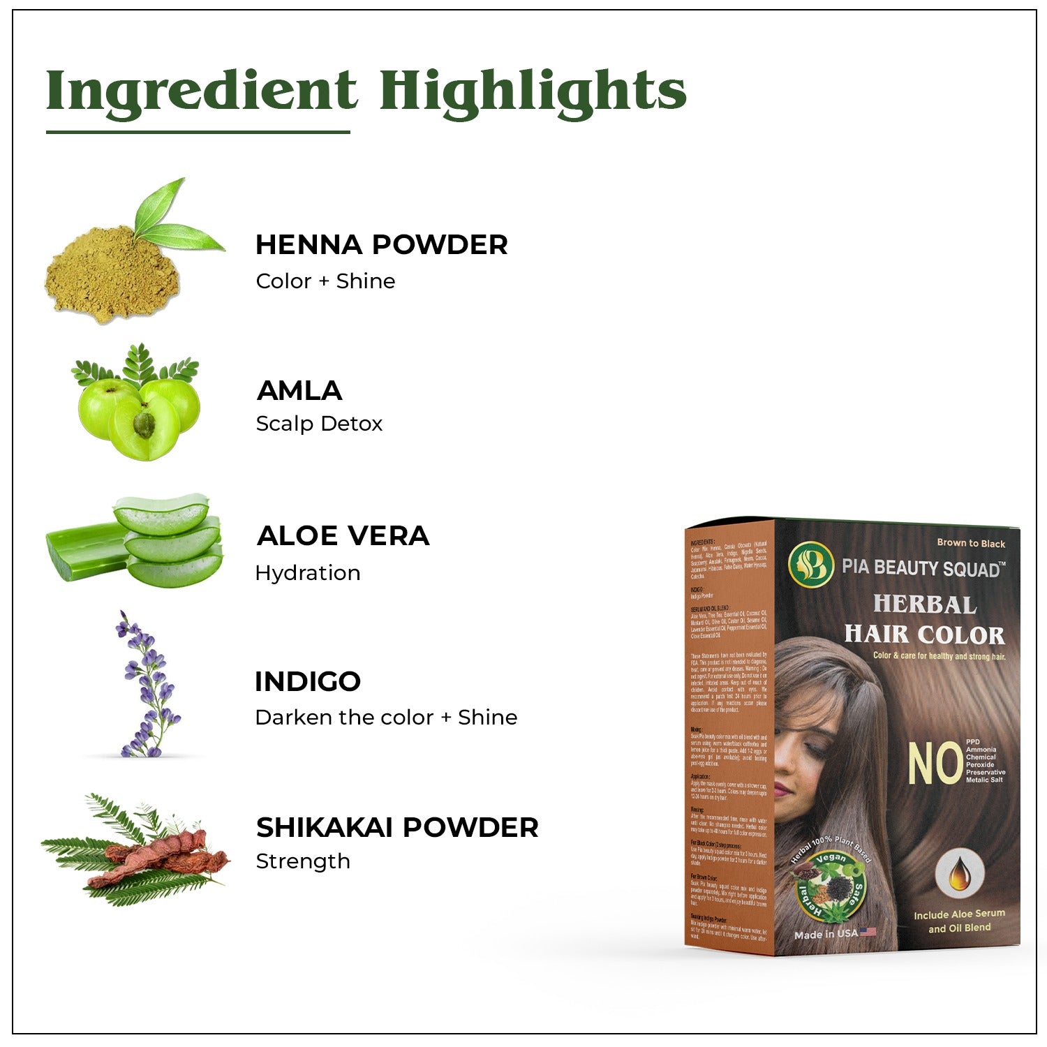 Herbal hair color – natural plant-based hair dye for grey coverage, chemical-free and nourishing