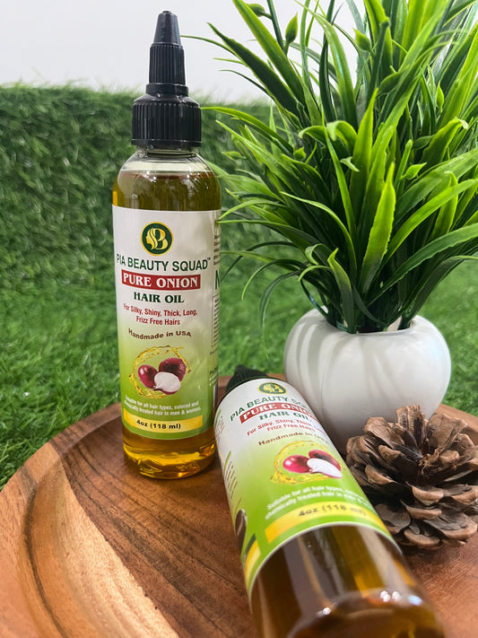 Pia Beauty Squad handmade onion hair oil bottle